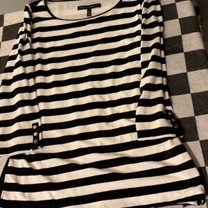 White House Blackt Market Stripe Blouse Cashmere-Office Siren